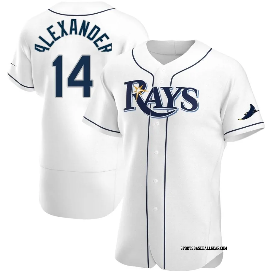 Tyler Alexander Men's Tampa Bay Rays White Authentic Home Jersey