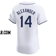 Tyler Alexander Men's Tampa Bay Rays White Elite Home Jersey