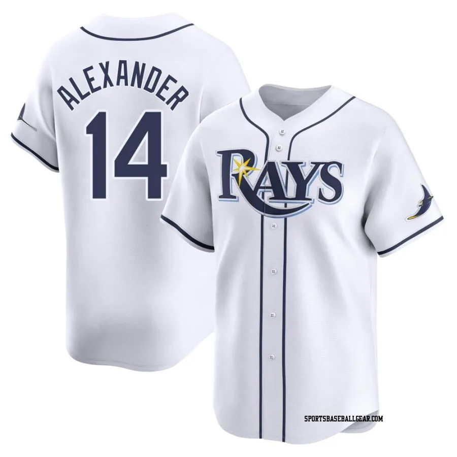 Tyler Alexander Men's Tampa Bay Rays White Limited Home Jersey