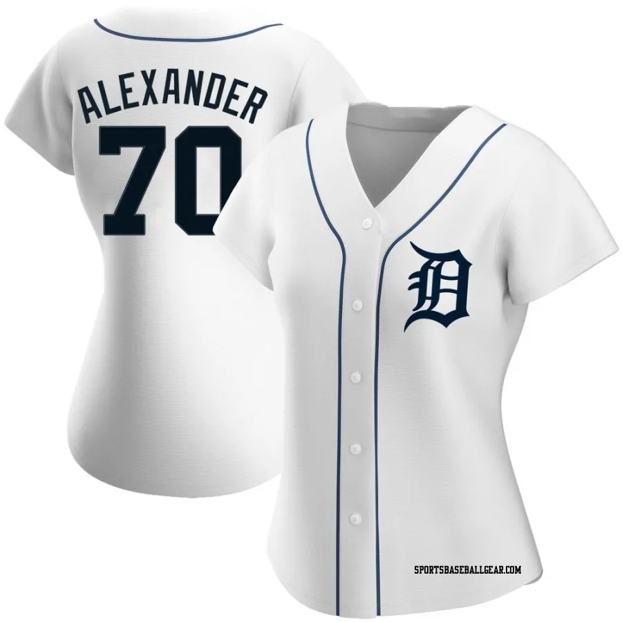 Tyler Alexander Women's Detroit Tigers White Authentic Home Jersey