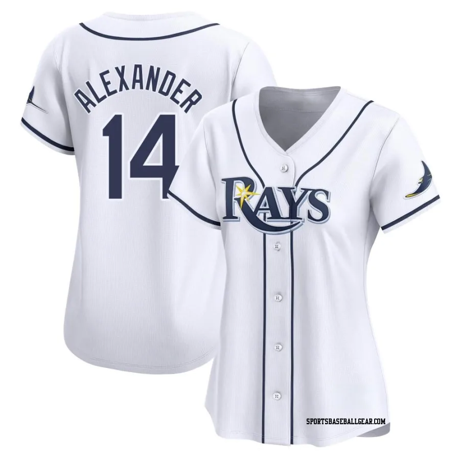 Tyler Alexander Women's Tampa Bay Rays White Limited Home Jersey