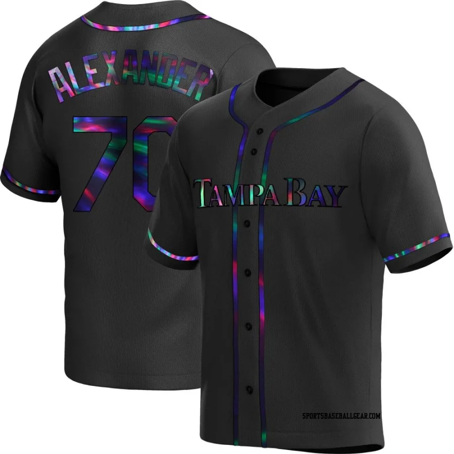 Tyler Alexander Youth Tampa Bay Rays Black Holographic Replica Alternate Jersey