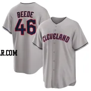 Tyler Beede Men's Cleveland Guardians Gray Replica Road Jersey