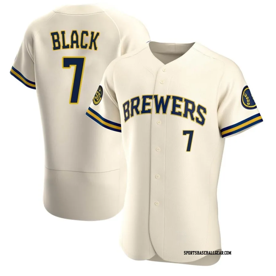 Tyler Black Men's Milwaukee Brewers Cream Authentic Home Jersey