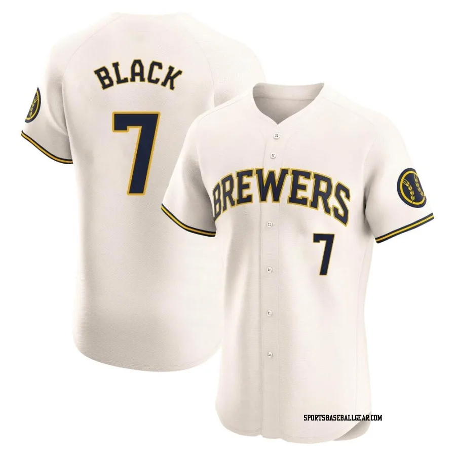 Tyler Black Men's Milwaukee Brewers Cream Elite Home Jersey