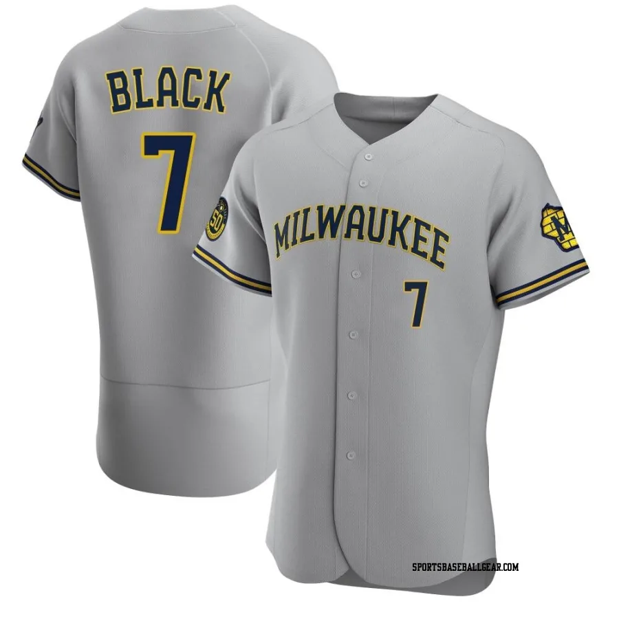 Tyler Black Men's Milwaukee Brewers Gray Authentic Road Jersey