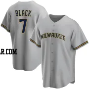 Tyler Black Men's Milwaukee Brewers Gray Replica Road Jersey