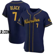 Tyler Black Men's Milwaukee Brewers Navy Authentic Alternate Jersey