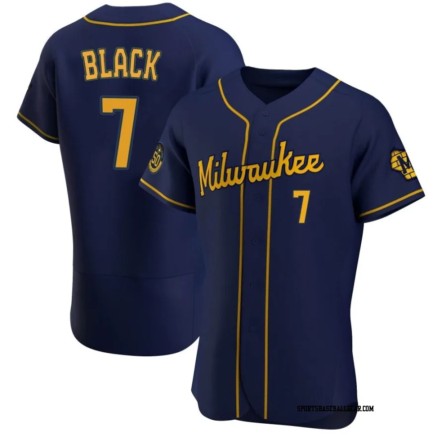 Tyler Black Men's Milwaukee Brewers Navy Authentic Alternate Jersey