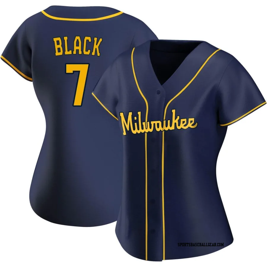 Tyler Black Women's Milwaukee Brewers Navy Replica Alternate Jersey