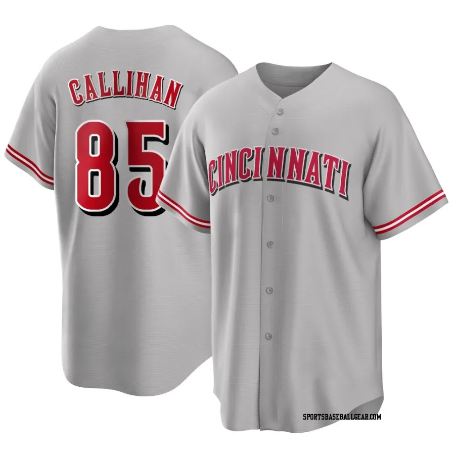 Tyler Callihan Men's Cincinnati Reds Gray Replica Road Jersey