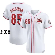 Tyler Callihan Men's Cincinnati Reds White Elite Home Patch Jersey