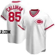 Tyler Callihan Men's Cincinnati Reds White Replica Home Cooperstown Collection Jersey