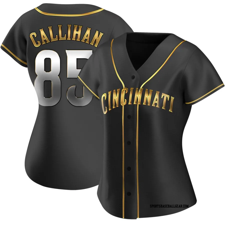 Tyler Callihan Women's Cincinnati Reds Black Golden Replica Alternate Jersey