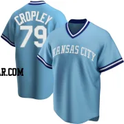 Tyler Cropley Men's Kansas City Royals Light Blue Replica Road Cooperstown Collection Jersey