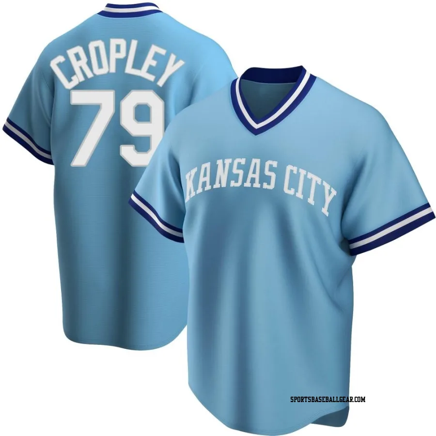 Tyler Cropley Men's Kansas City Royals Light Blue Replica Road Cooperstown Collection Jersey