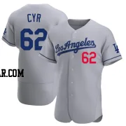 Tyler Cyr Men's Los Angeles Dodgers Gray Authentic Away Jersey