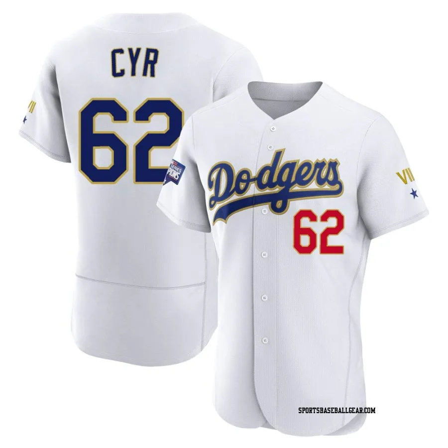 Tyler Cyr Men's Los Angeles Dodgers White/Gold Authentic 2021 Gold Program Player Jersey