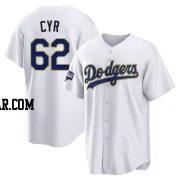 Tyler Cyr Men's Los Angeles Dodgers White/Gold Replica 2021 Gold Program Player Jersey