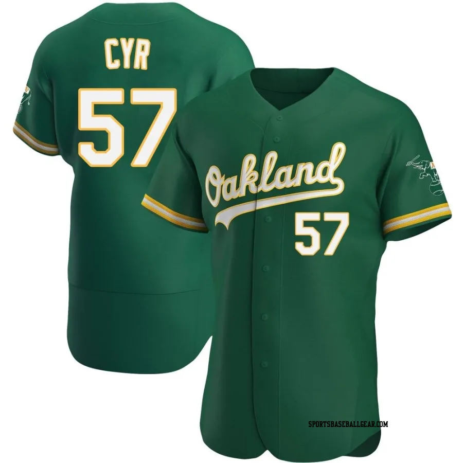 Tyler Cyr Men's Oakland Athletics Green Authentic Kelly Alternate Jersey