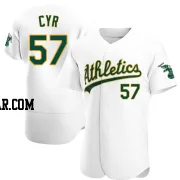 Tyler Cyr Men's Oakland Athletics White Authentic Home Jersey