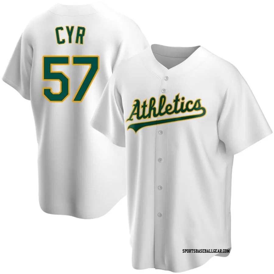 Tyler Cyr Men's Oakland Athletics White Replica Home Jersey