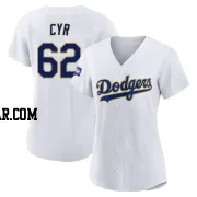 Tyler Cyr Women's Los Angeles Dodgers White/Gold Authentic 2021 Gold Program Player Jersey