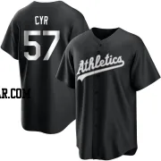 Tyler Cyr Youth Oakland Athletics Black/White Replica Jersey