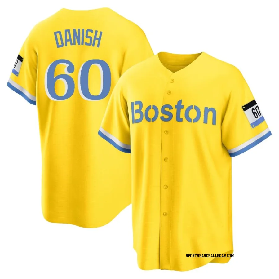 Tyler Danish Men's Boston Red Sox Gold/Light Replica Blue 2021 City Connect Player Jersey