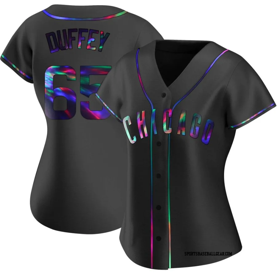 Tyler Duffey Women's Chicago Cubs Black Holographic Replica Alternate Jersey