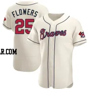 Tyler Flowers Men's Atlanta Braves Cream Authentic Alternate Jersey