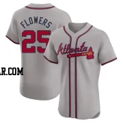 Tyler Flowers Men's Atlanta Braves Gray Elite Road Jersey