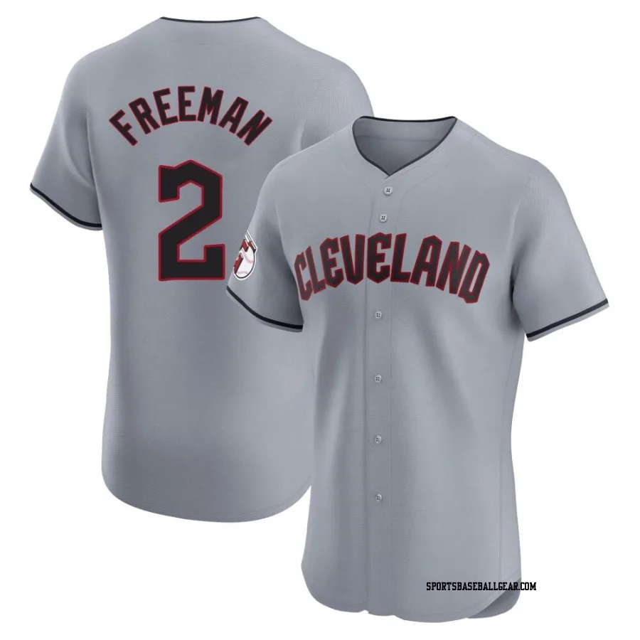 Tyler Freeman Men's Cleveland Guardians Gray Elite Road Jersey