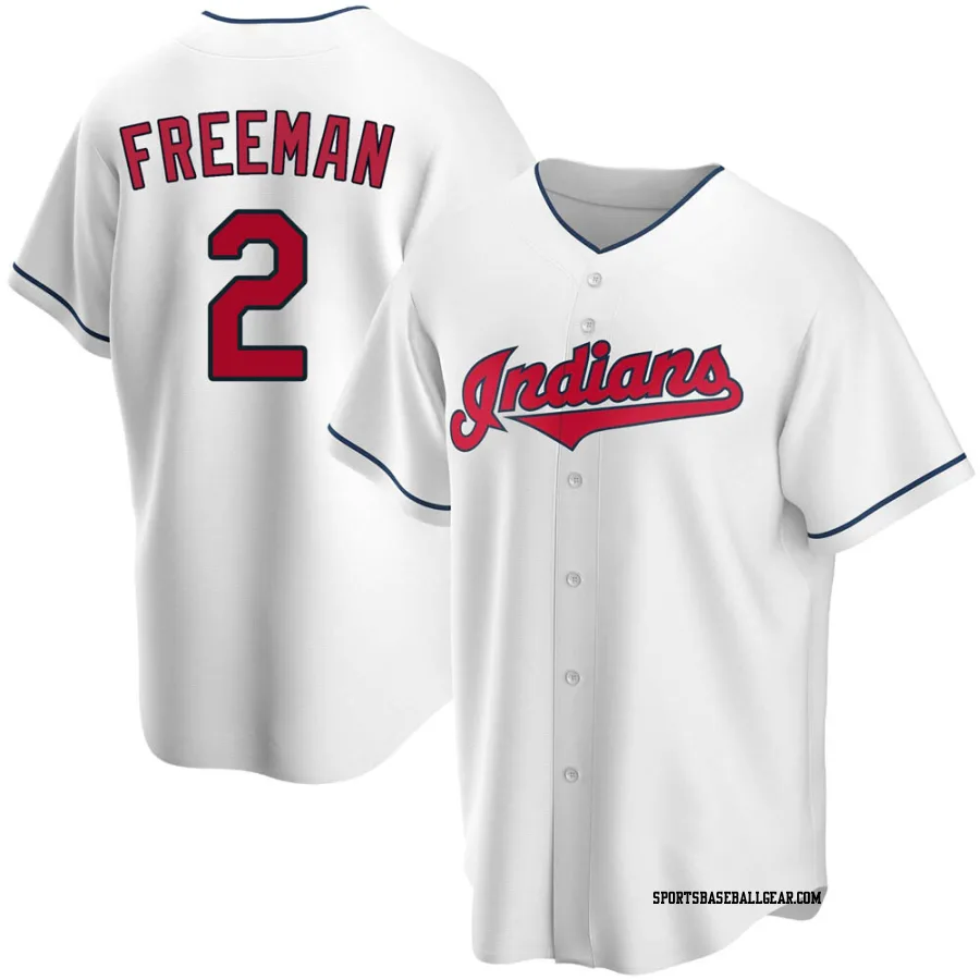 Tyler Freeman Men's Cleveland Guardians White Replica Home Jersey