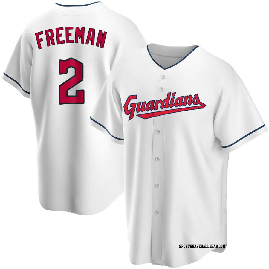 Tyler Freeman Men's Cleveland Guardians White Replica Home Jersey