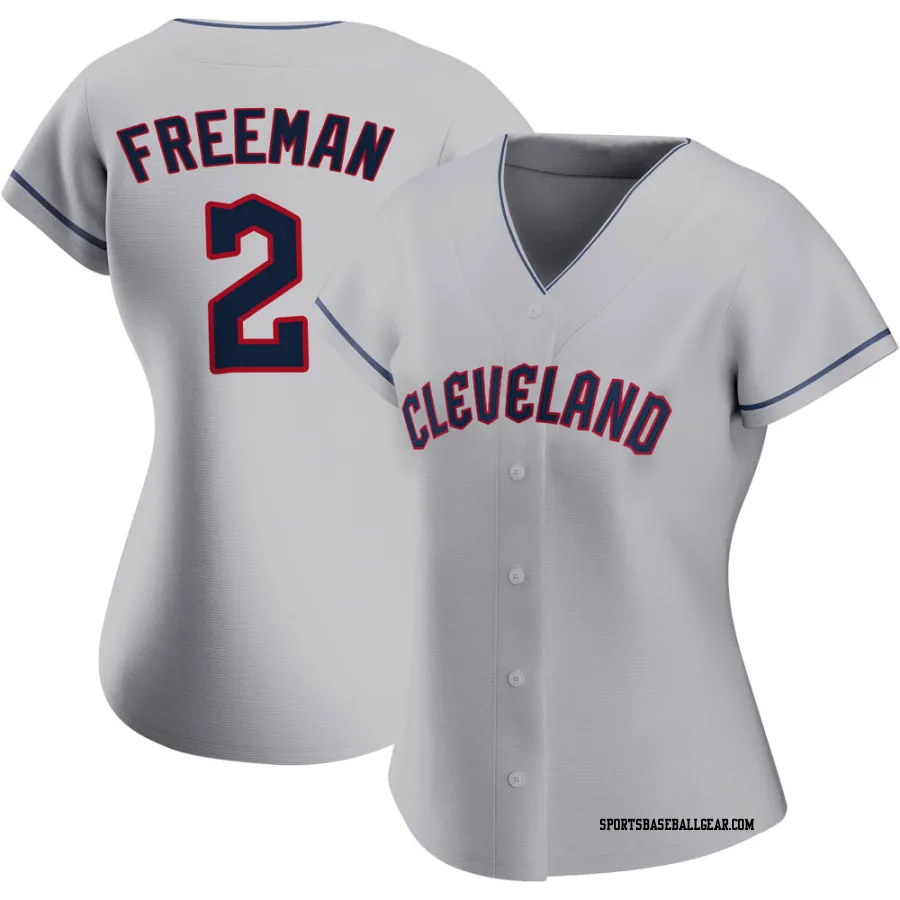 Tyler Freeman Women's Cleveland Guardians Gray Authentic Road Jersey