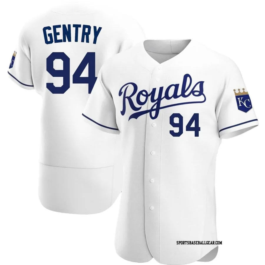 Tyler Gentry Men's Kansas City Royals White Authentic Home Jersey