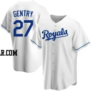 Tyler Gentry Men's Kansas City Royals White Replica Home Jersey