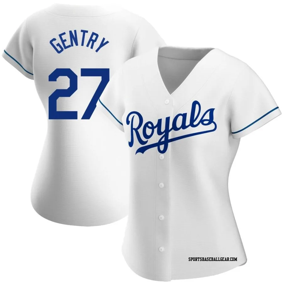 Tyler Gentry Women's Kansas City Royals White Replica Home Jersey