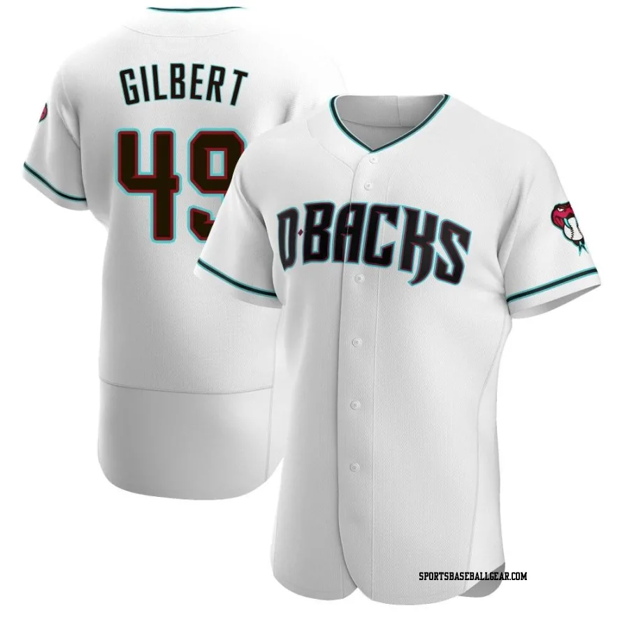 Tyler Gilbert Men's Arizona Diamondbacks White/Teal Authentic Alternate Jersey