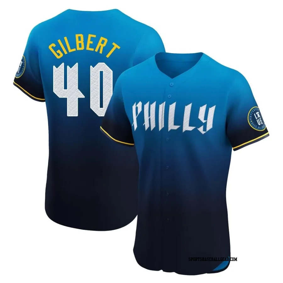 Tyler Gilbert Men's Philadelphia Phillies Blue Elite 2024 City Connect Jersey