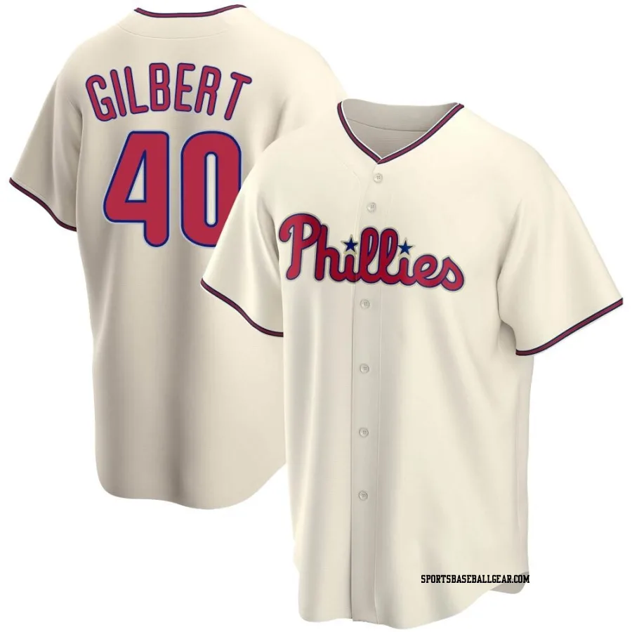 Tyler Gilbert Men's Philadelphia Phillies Cream Replica Alternate Jersey