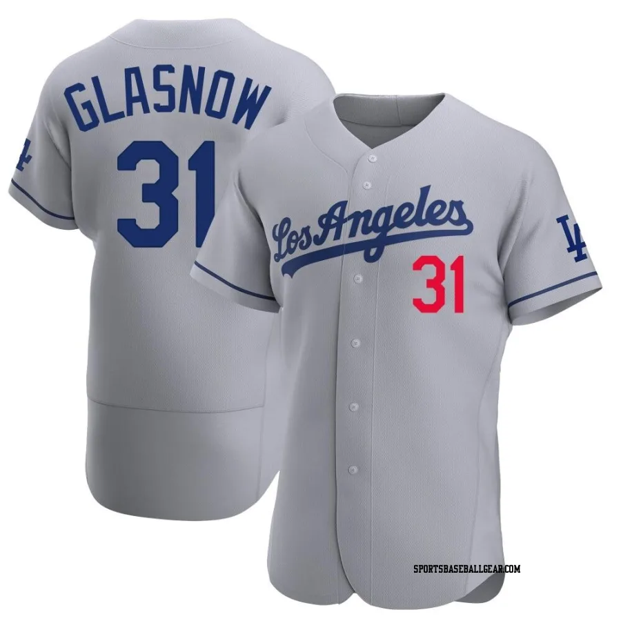 Tyler Glasnow Men's Los Angeles Dodgers Gray Authentic Away Jersey