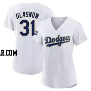 Tyler Glasnow Women's Los Angeles Dodgers White/Gold Authentic 2021 Gold Program Player Jersey