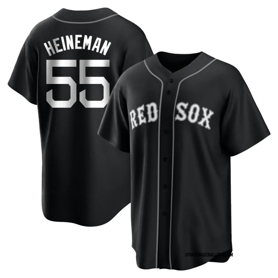 Tyler Heineman Men's Boston Red Sox Black/White Replica Jersey