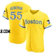 Tyler Heineman Men's Boston Red Sox Gold/Light Authentic Blue 2021 City Connect Jersey