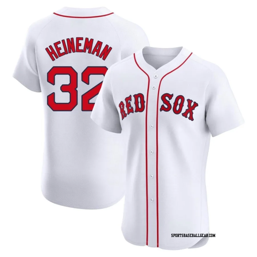 Tyler Heineman Men's Boston Red Sox White Elite Home Patch Jersey