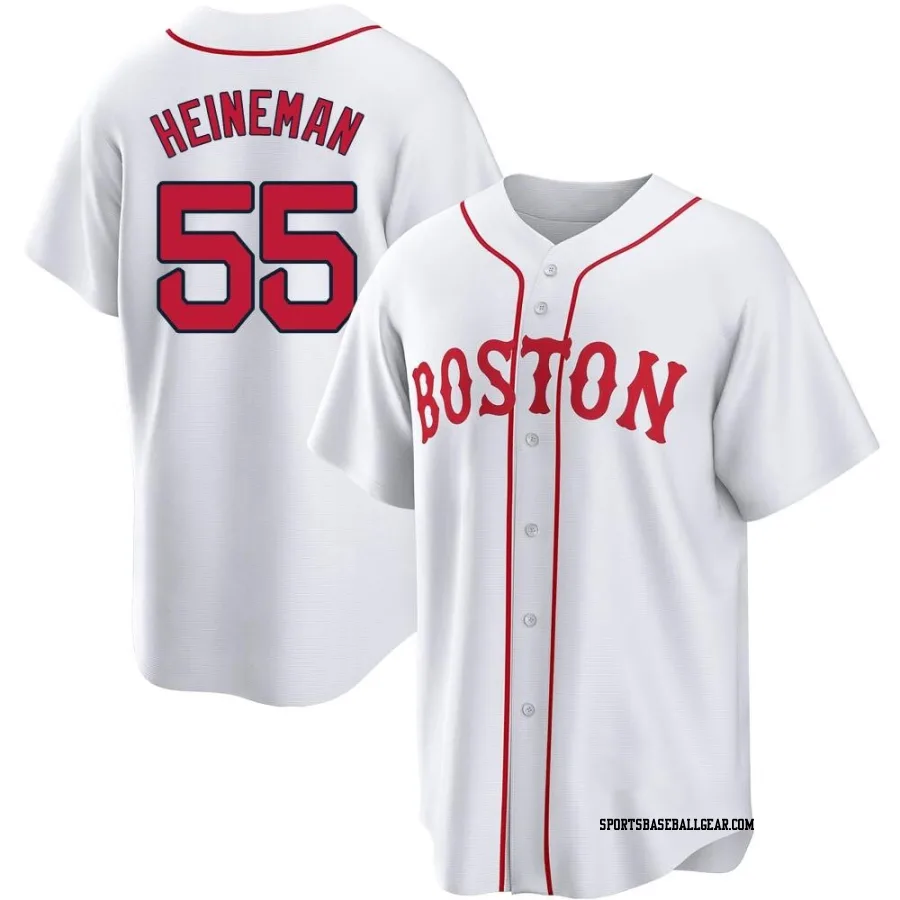 Tyler Heineman Men's Boston Red Sox White Replica 2021 Patriots' Day Jersey