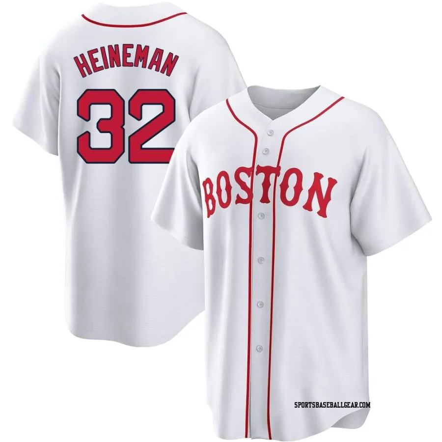 Tyler Heineman Men's Boston Red Sox White Replica 2021 Patriots' Day Jersey