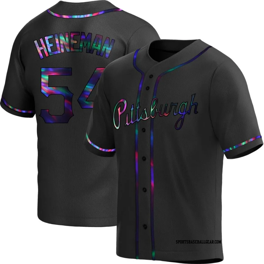 Tyler Heineman Men's Pittsburgh Pirates Black Holographic Replica Alternate Jersey